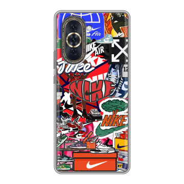 Силиконовый чехол на Huawei Nova 10 с принтом Найк Nike яркий