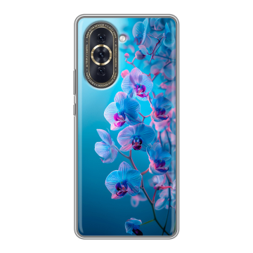 Силиконовый чехол на Huawei Nova 10 с принтом голубые орхидеи