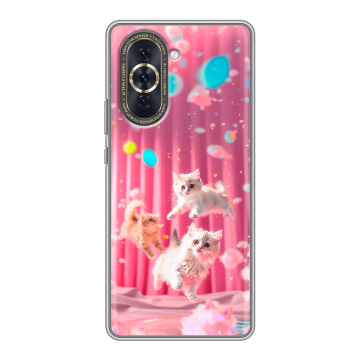 Силиконовый чехол на Huawei Nova 10 с принтом милые котики
