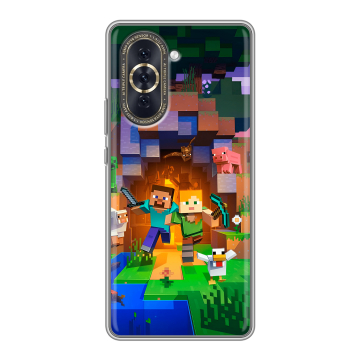 Силиконовый чехол на Huawei Nova 10 с принтом Майнкрафт Minecraft