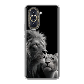 Силиконовый чехол на Huawei Nova 10 с принтом Лев кошки Силиконовый чехол на Huawei Nova 10 с принтом Лев кошки
