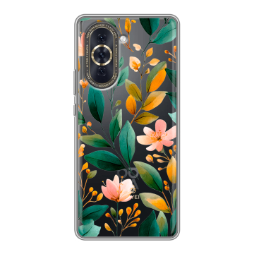 Силиконовый чехол на Huawei Nova 10 с принтом Цветы паттерн Силиконовый чехол на Huawei Nova 10 с принтом Цветы паттерн