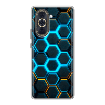 Силиконовый чехол на Huawei Nova 10 с принтом Неоновые соты Силиконовый чехол на Huawei Nova 10 с принтом Неоновые соты