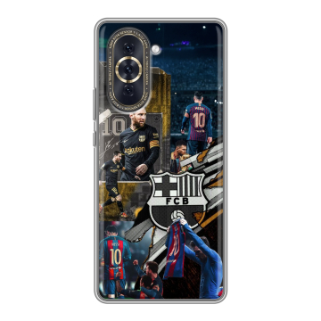 Силиконовый чехол на Huawei Nova 10 с принтом Messi Barcelona