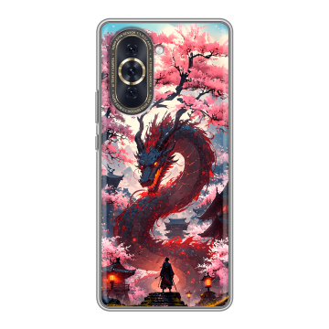 Силиконовый чехол на Huawei Nova 10 с принтом Дракон Японский