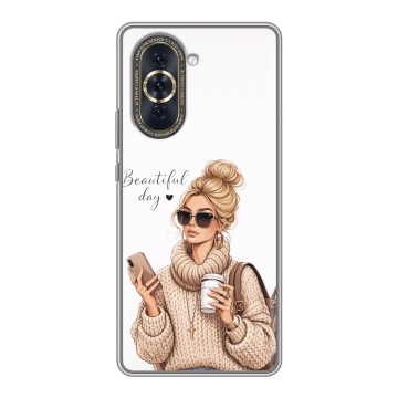 Силиконовый чехол на Huawei Nova 10 с принтом женский