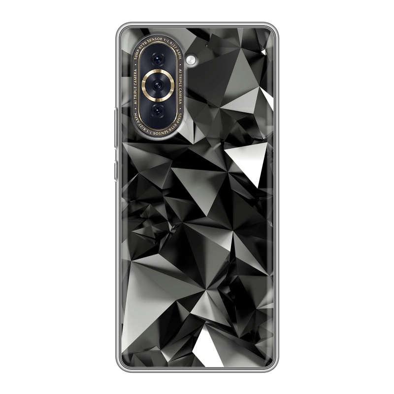 Силиконовый противоударный чехол на Huawei Nova 10 с принтом Черные кристаллы Силиконовый противоударный чехол на Huawei Nova 10 с принтом Черные кристаллы