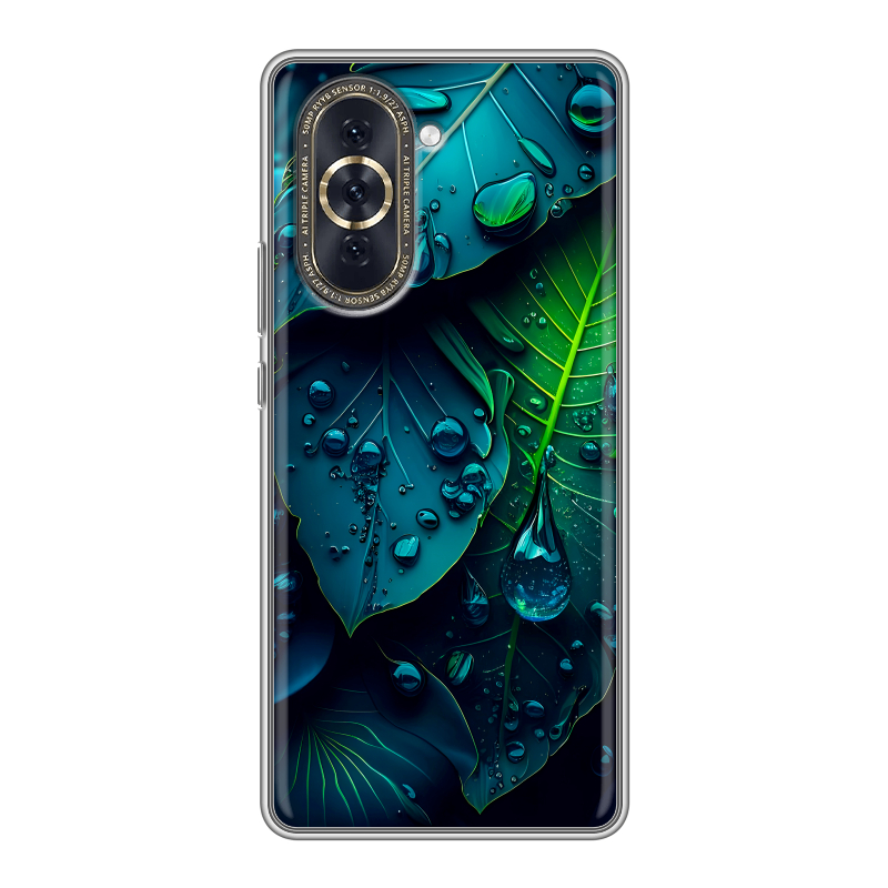 Силиконовый противоударный чехол на Huawei Nova 10 с принтом Листья Силиконовый противоударный чехол на Huawei Nova 10 с принтом Листья