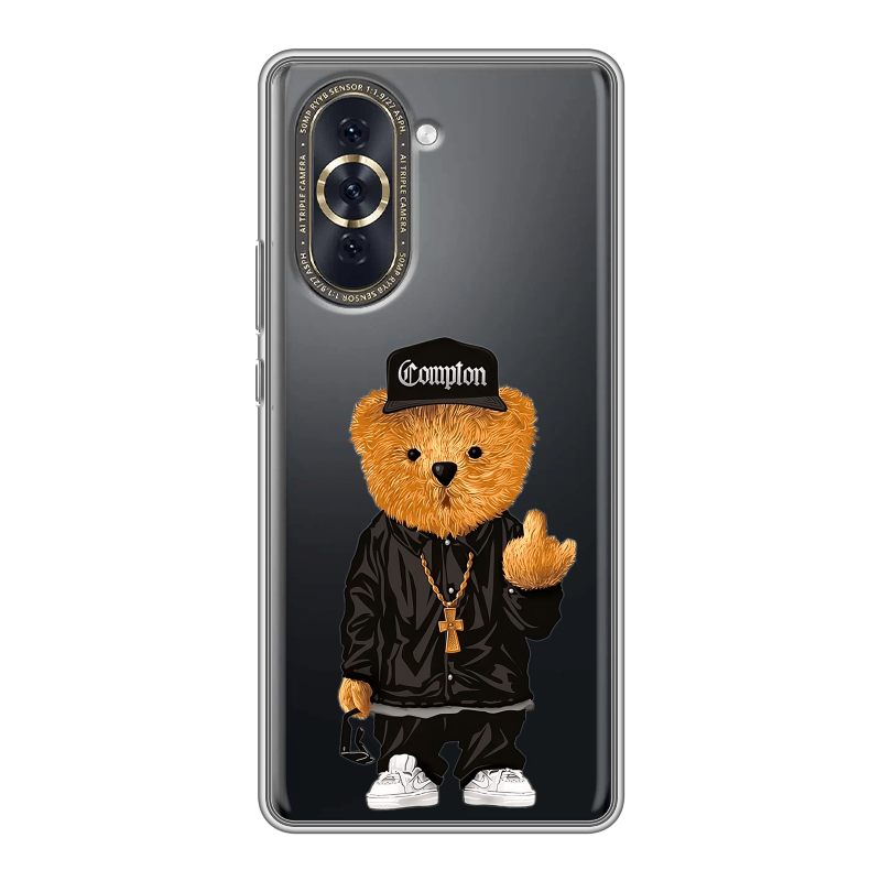 Силиконовый противоударный чехол на Huawei Nova 10 с принтом Мишка Силиконовый противоударный чехол на Huawei Nova 10 с принтом Мишка