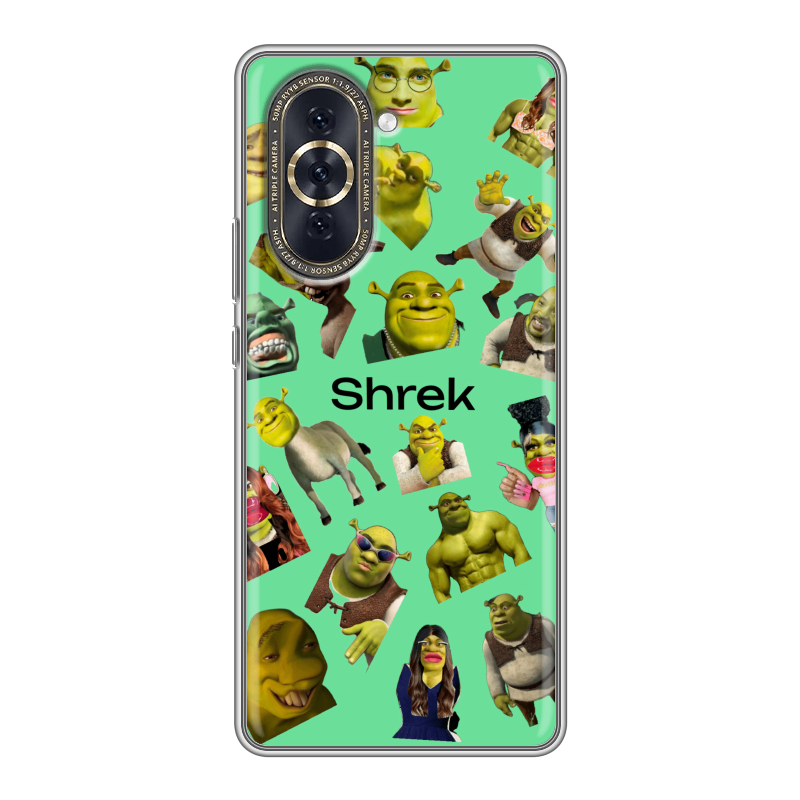 Силиконовый противоударный чехол на Huawei Nova 10 с принтом Шрек Shrek Силиконовый противоударный чехол на Huawei Nova 10 с принтом Шрек Shrek