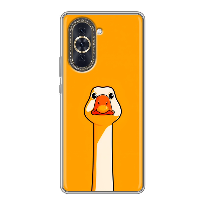 Силиконовый противоударный чехол на Huawei Nova 10 с принтом Смешная утка Силиконовый противоударный чехол на Huawei Nova 10 с принтом Смешная утка
