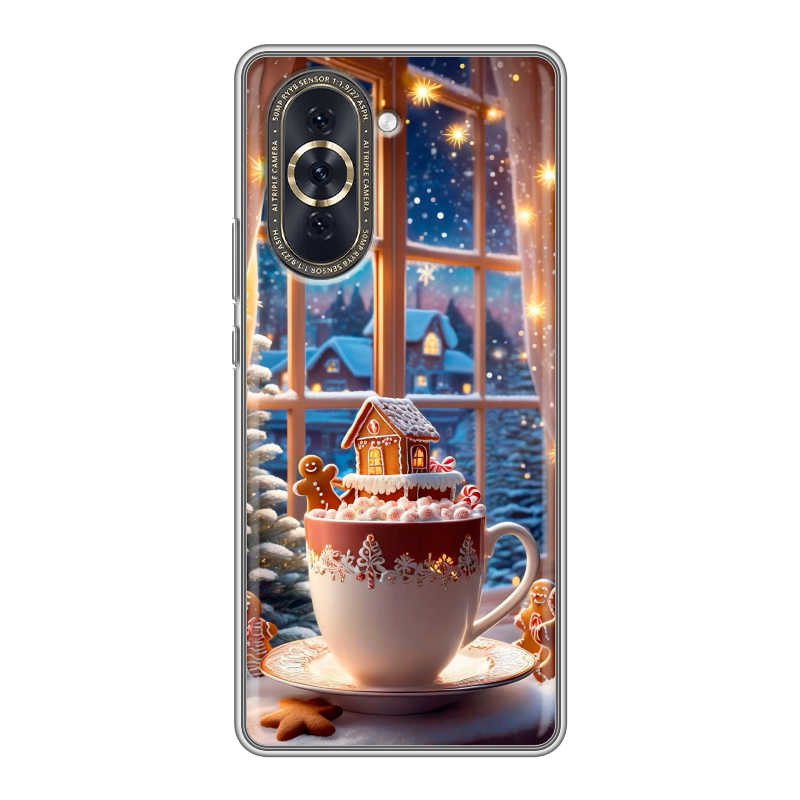 Силиконовый противоударный чехол на Huawei Nova 10 с принтом Новый год Силиконовый противоударный чехол на Huawei Nova 10 с принтом Новый год
