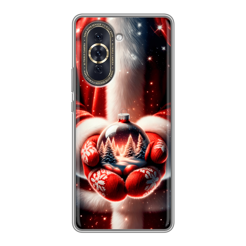 Силиконовый противоударный чехол на Huawei Nova 10 с принтом Новый год Силиконовый противоударный чехол на Huawei Nova 10 с принтом Новый год