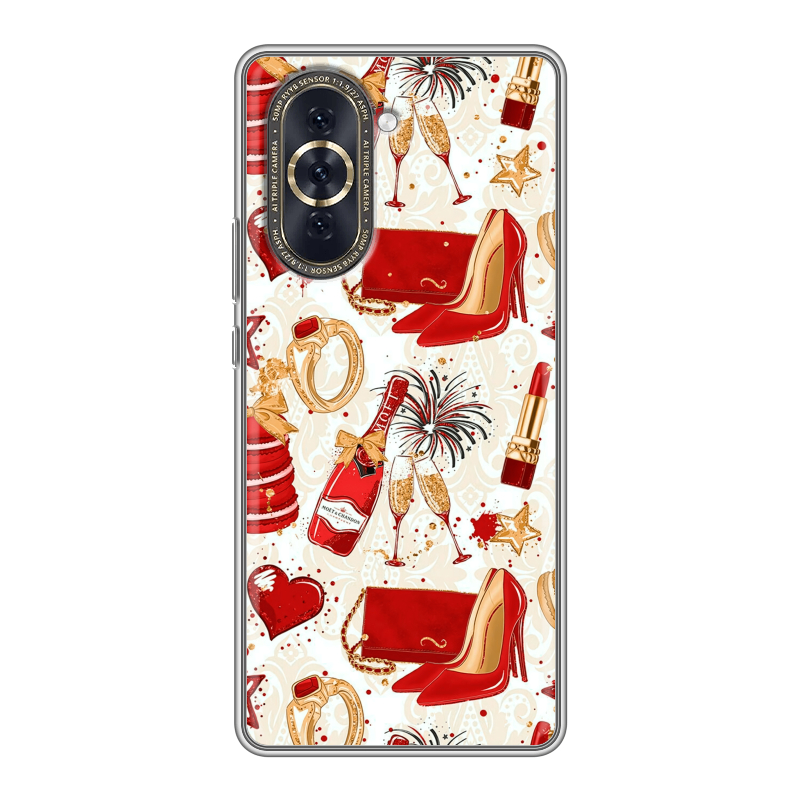 Силиконовый противоударный чехол на Huawei Nova 10 с принтом Новый год Силиконовый противоударный чехол на Huawei Nova 10 с принтом Новый год