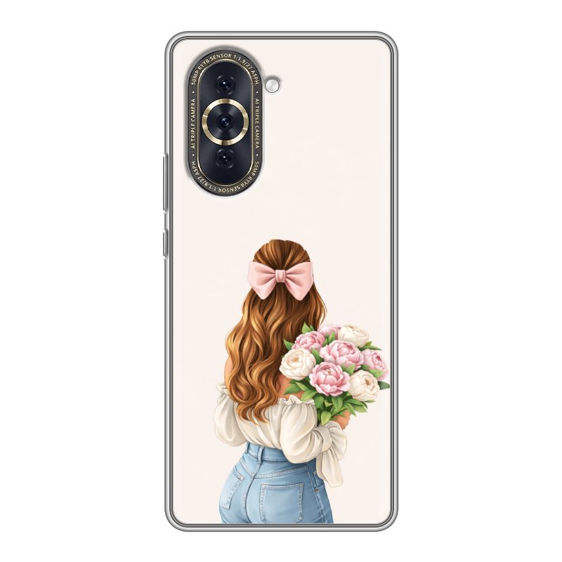 Силиконовый противоударный чехол на Huawei Nova 10 с принтом женский Силиконовый противоударный чехол на Huawei Nova 10 с принтом женский
