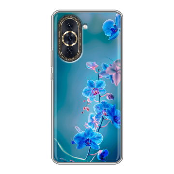 Силиконовый чехол на Huawei Nova 10 Pro с принтом Голубые цветы