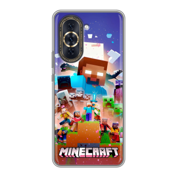 Силиконовый чехол на Huawei Nova 10 Pro с принтом Майнкрафт Minecraft