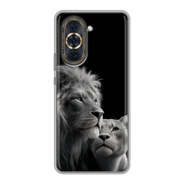 Силиконовый чехол на Huawei Nova 10 Pro с принтом Лев кошки