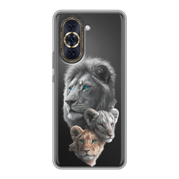 Силиконовый чехол на Huawei Nova 10 Pro с принтом Львы