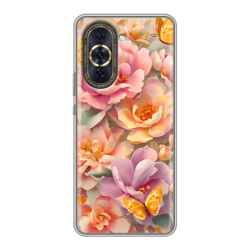 Силиконовый чехол на Huawei Nova 10 Pro с принтом Цветы и бабочки