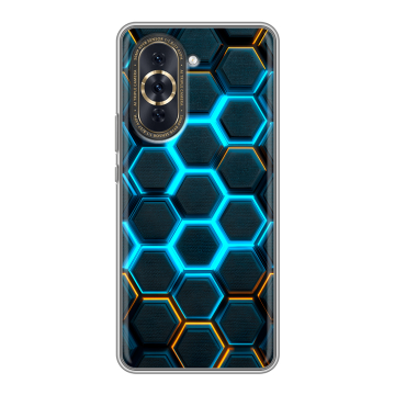 Силиконовый чехол на Huawei Nova 10 Pro с принтом Неоновые соты
