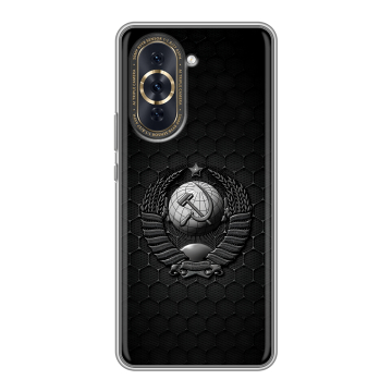 Силиконовый чехол на Huawei Nova 10 Pro с принтом Герб Флаг СССР Силиконовый чехол на Huawei Nova 10 Pro с принтом Герб Флаг СССР