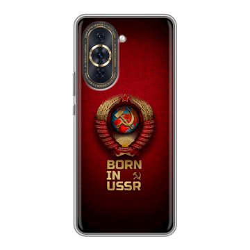 Силиконовый чехол на Huawei Nova 10 Pro с принтом Флаг Герб СССР