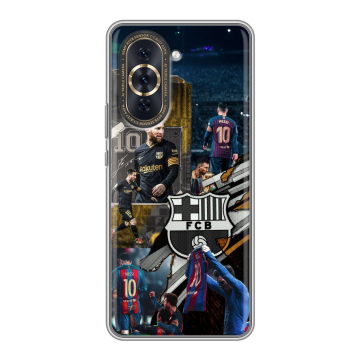 Силиконовый чехол на Huawei Nova 10 Pro с принтом Messi Barcelona