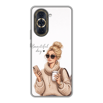 Силиконовый чехол на Huawei Nova 10 Pro с принтом женский
