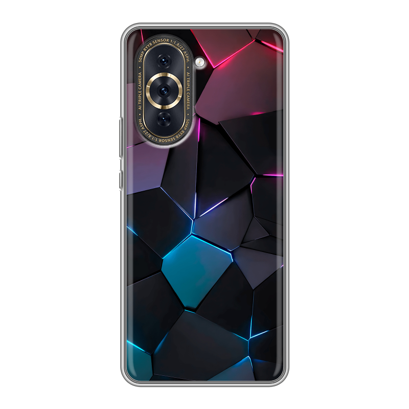 Силиконовый противоударный чехол на Huawei Nova 10 Pro с принтом Геометрия неона Силиконовый противоударный чехол на Huawei Nova 10 Pro с принтом Геометрия неона