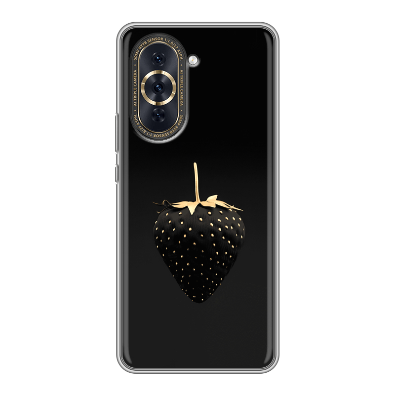 Силиконовый противоударный чехол на Huawei Nova 10 Pro с принтом Черная клубника Силиконовый противоударный чехол на Huawei Nova 10 Pro с принтом Черная клубника