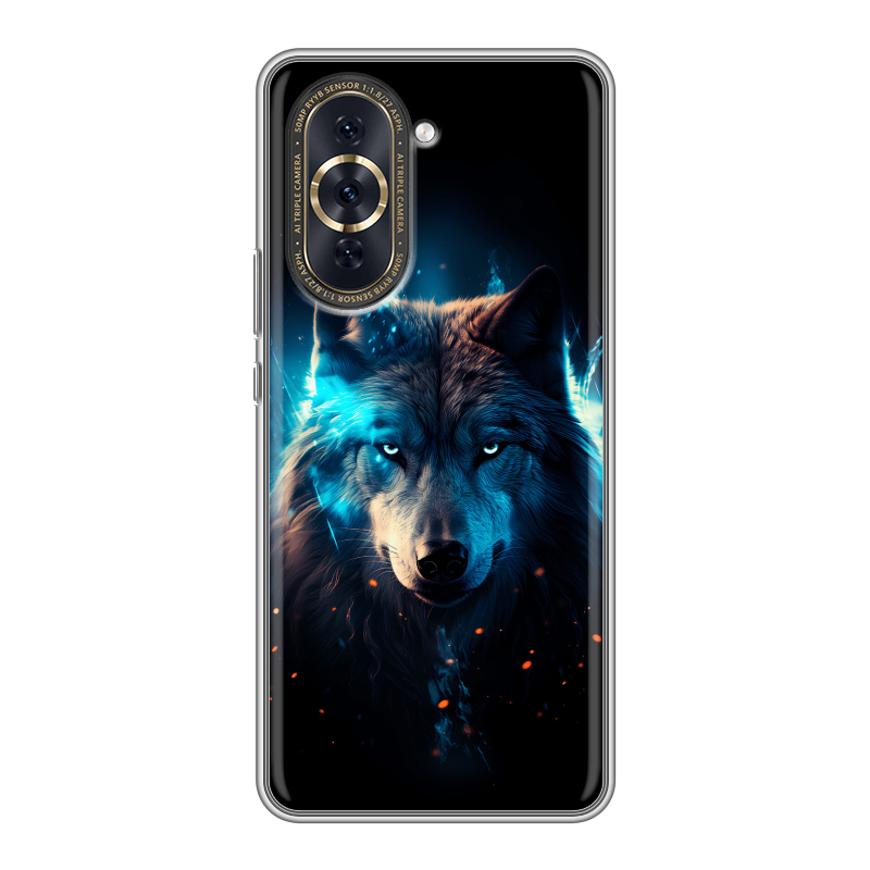 Силиконовый чехол на Huawei Nova 10 Pro с принтом Волк ночной Силиконовый чехол на Huawei Nova 10 Pro с принтом Волк ночной