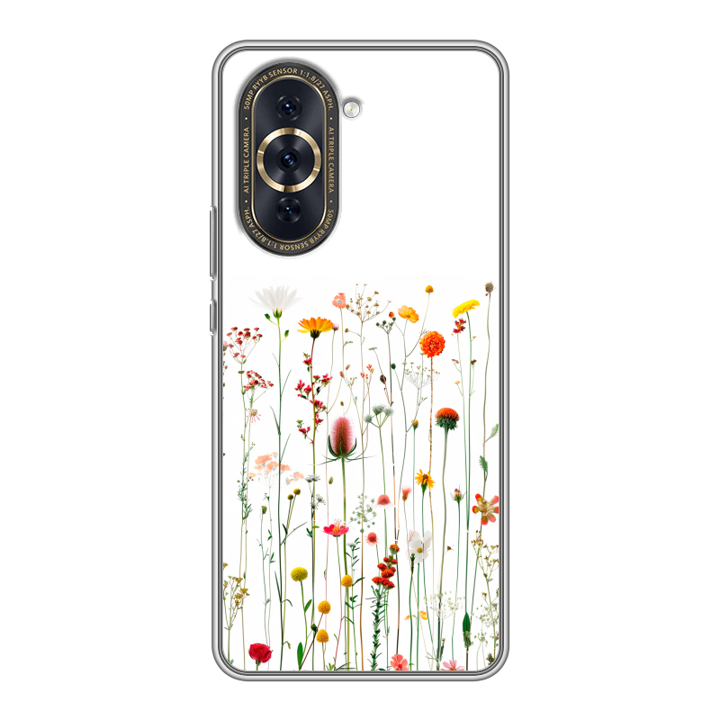 Силиконовый противоударный чехол на Huawei Nova 10 Pro с принтом цветы Силиконовый противоударный чехол на Huawei Nova 10 Pro с принтом цветы