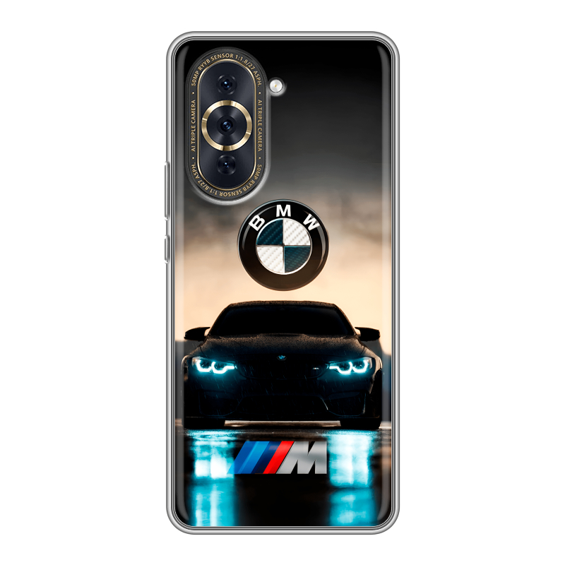 Силиконовый противоударный чехол на Huawei Nova 10 Pro с принтом БМВ BMW Силиконовый противоударный чехол на Huawei Nova 10 Pro с принтом БМВ BMW
