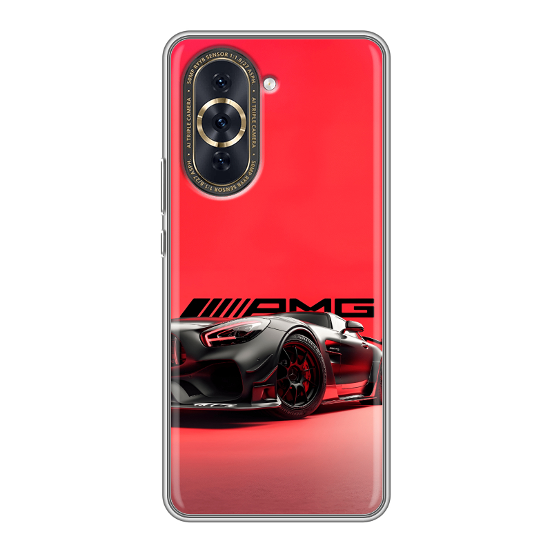 Силиконовый противоударный чехол на Huawei Nova 10 Pro с принтом Мерседес Mercedes AMG Силиконовый противоударный чехол на Huawei Nova 10 Pro с принтом Мерседес Mercedes AMG