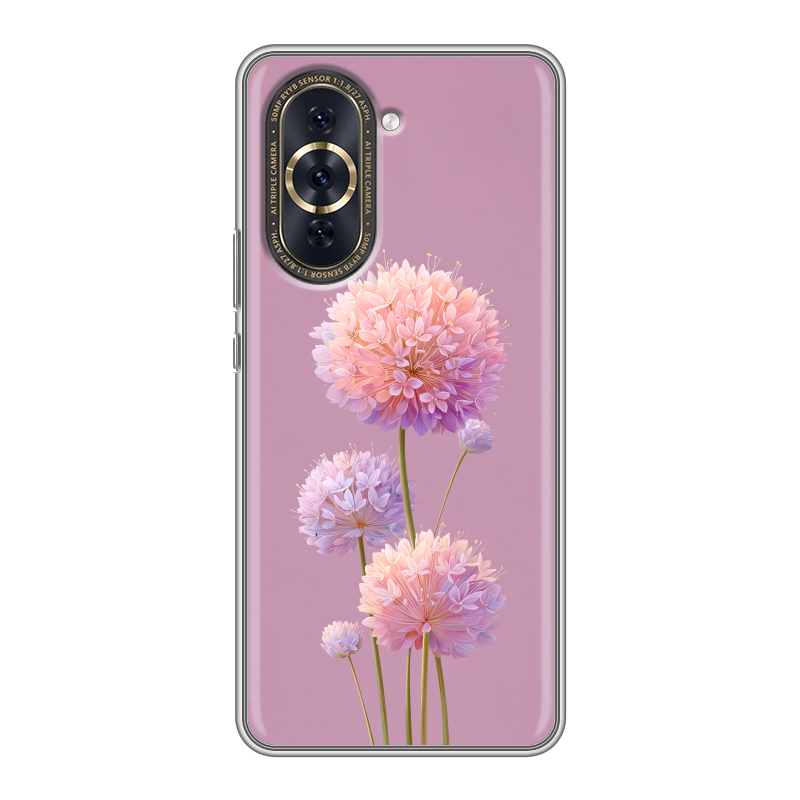 Силиконовый противоударный чехол на Huawei Nova 10 Pro с принтом Цветы Силиконовый противоударный чехол на Huawei Nova 10 Pro с принтом Цветы