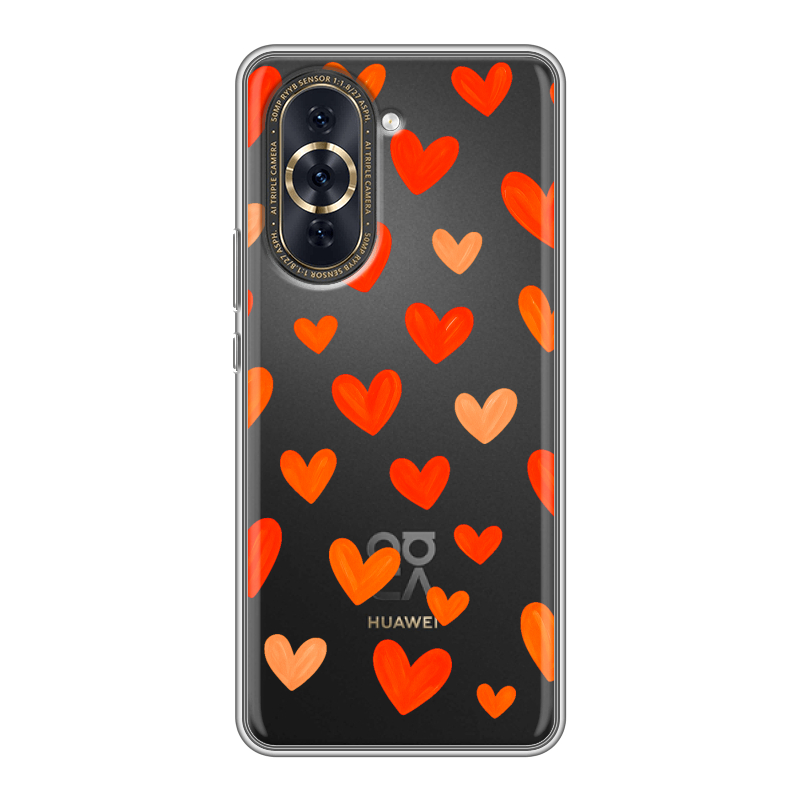Силиконовый чехол на Huawei Nova 10 Pro с принтом Сердечки Силиконовый чехол на Huawei Nova 10 Pro с принтом Сердечки