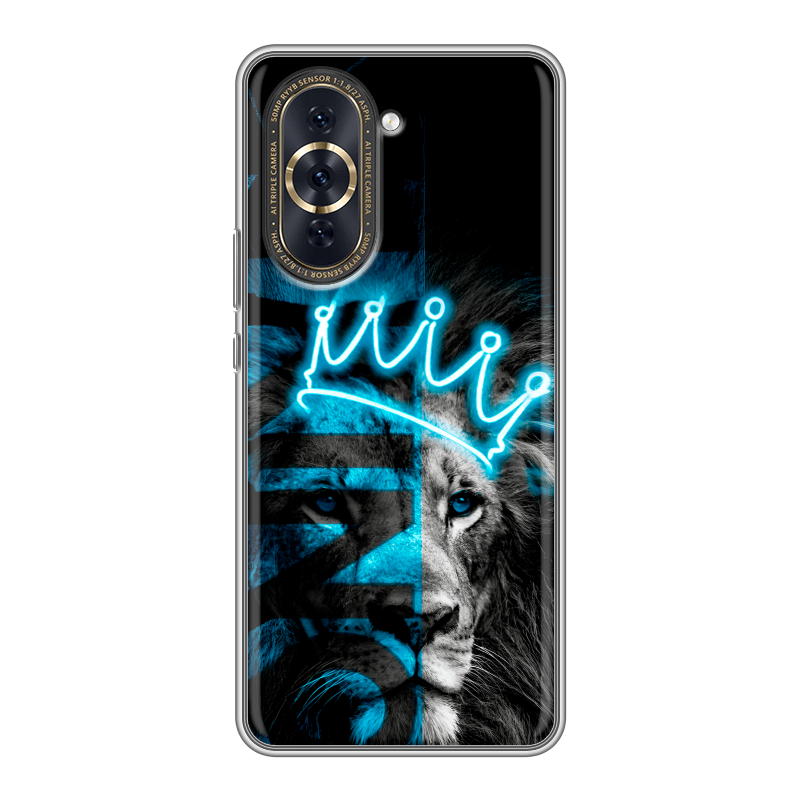 Силиконовый противоударный чехол на Huawei Nova 10 Pro с принтом Король лев Силиконовый противоударный чехол на Huawei Nova 10 Pro с принтом Король лев