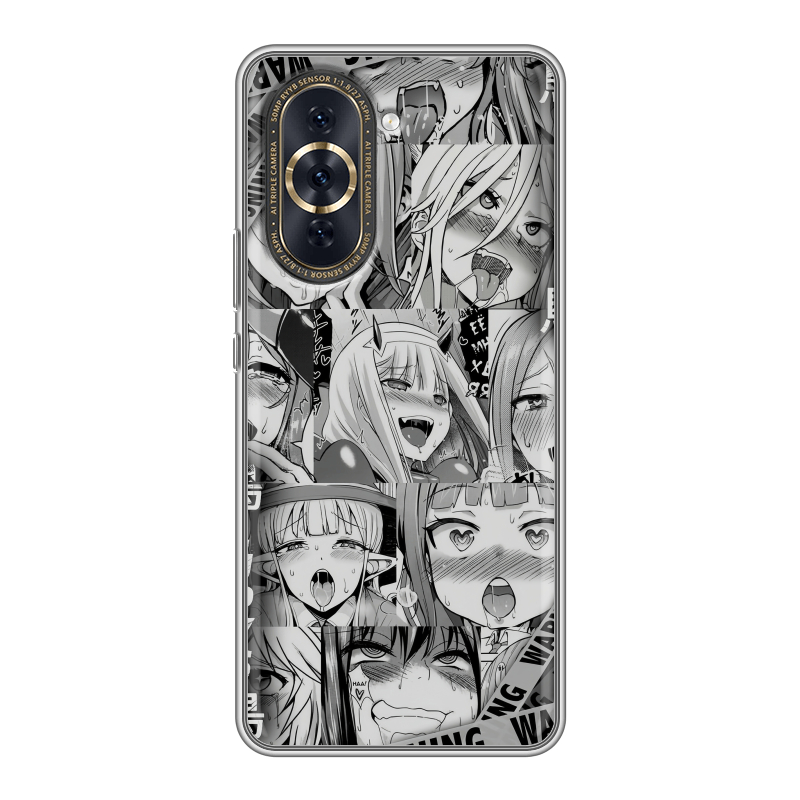 Силиконовый противоударный чехол на Huawei Nova 10 Pro с принтом Ahegao Ахегао Аниме Силиконовый противоударный чехол на Huawei Nova 10 Pro с принтом Ahegao Ахегао Аниме
