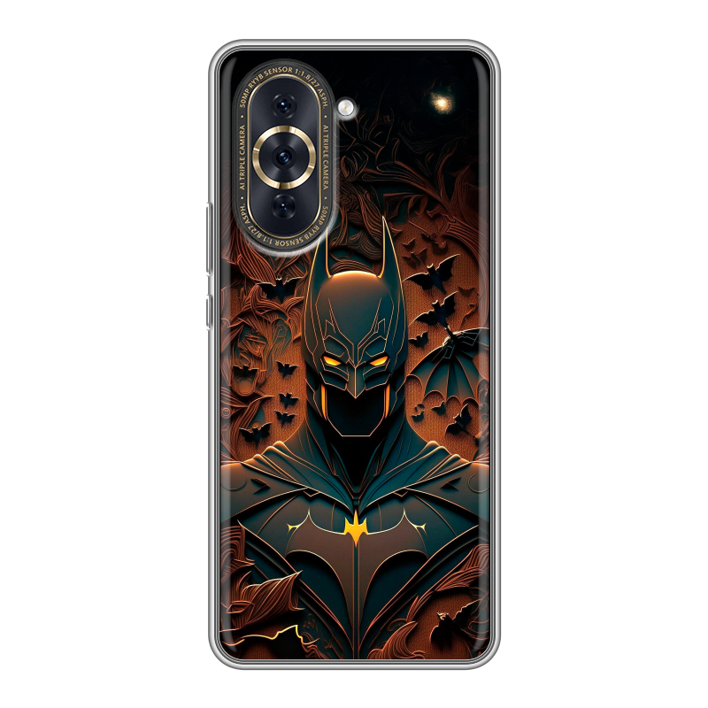 Силиконовый противоударный чехол на Huawei Nova 10 Pro с принтом Batman Бэтмен Силиконовый противоударный чехол на Huawei Nova 10 Pro с принтом Batman Бэтмен