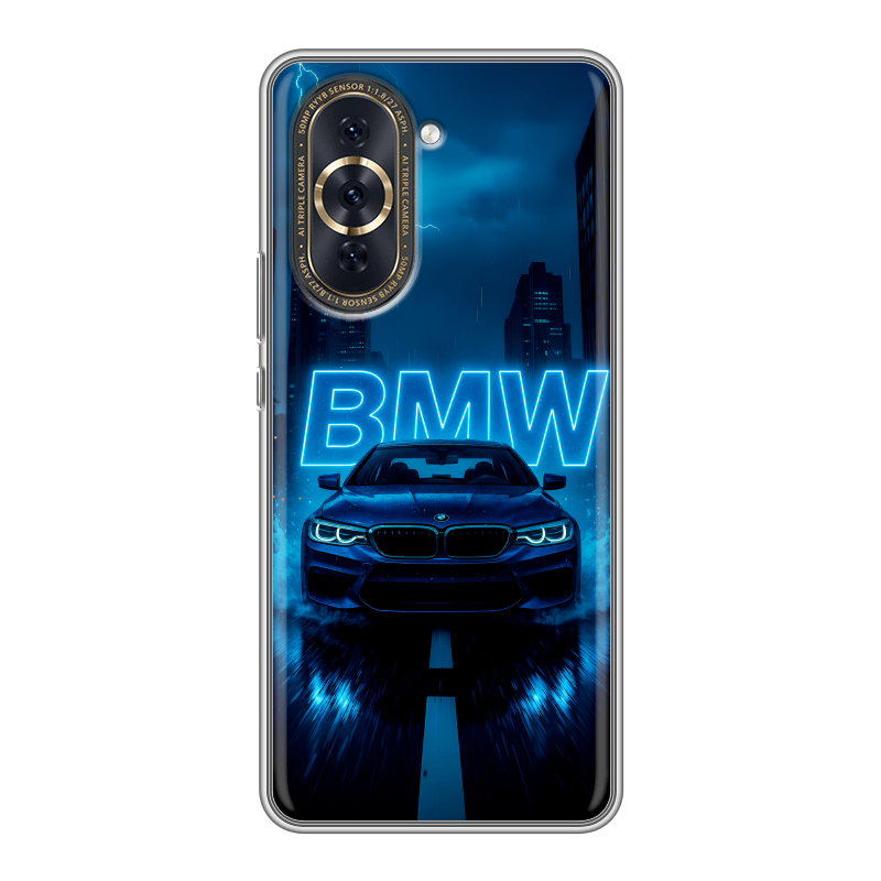 Силиконовый противоударный чехол на Huawei Nova 10 Pro с принтом BMW БМВ Силиконовый противоударный чехол на Huawei Nova 10 Pro с принтом BMW БМВ