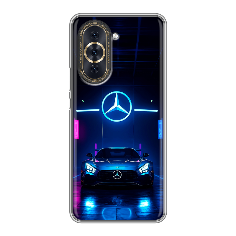 Силиконовый противоударный чехол на Huawei Nova 10 Pro с принтом Mercedes Мерседес Силиконовый противоударный чехол на Huawei Nova 10 Pro с принтом Mercedes Мерседес