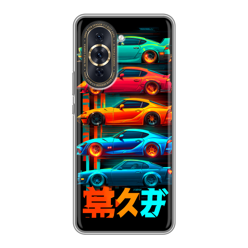 Силиконовый противоударный чехол на Huawei Nova 10 Pro с принтом машины тачки Силиконовый противоударный чехол на Huawei Nova 10 Pro с принтом машины тачки