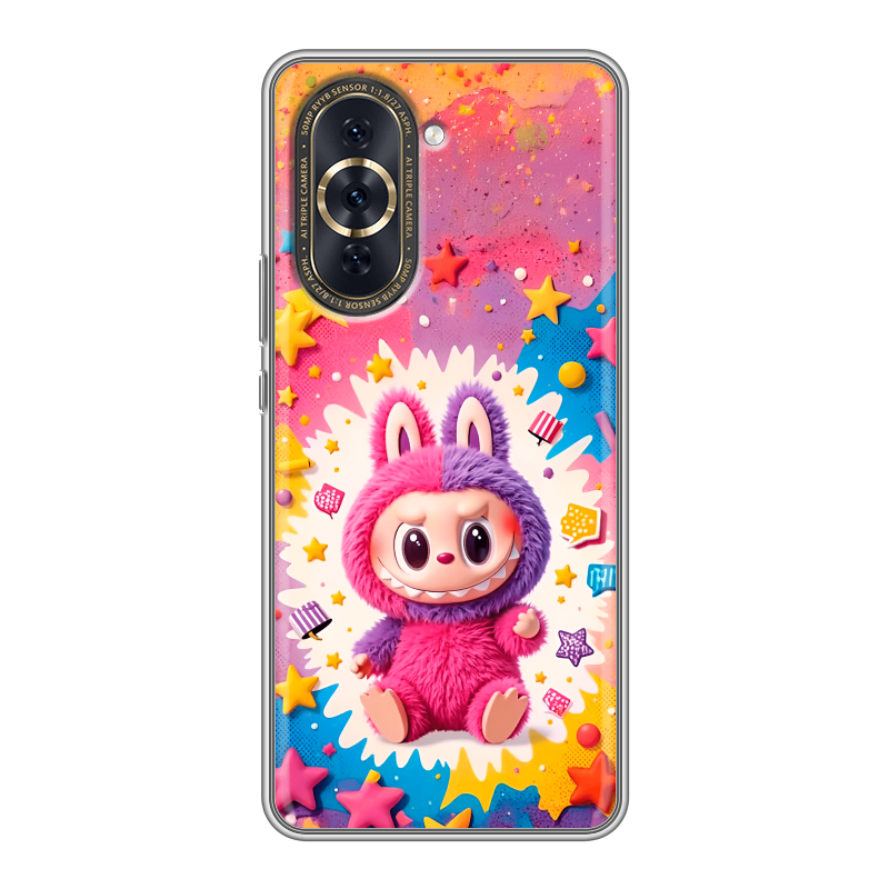 Силиконовый противоударный чехол на Huawei Nova 10 Pro с принтом Labubu Лабубу Силиконовый противоударный чехол на Huawei Nova 10 Pro с принтом Labubu Лабубу