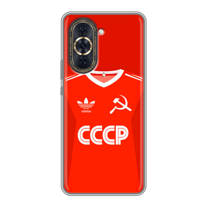 Силиконовый противоударный чехол на Huawei Nova 10 Pro с принтом Флаг Герб СССР Силиконовый противоударный чехол на Huawei Nova 10 Pro с принтом Флаг Герб СССР