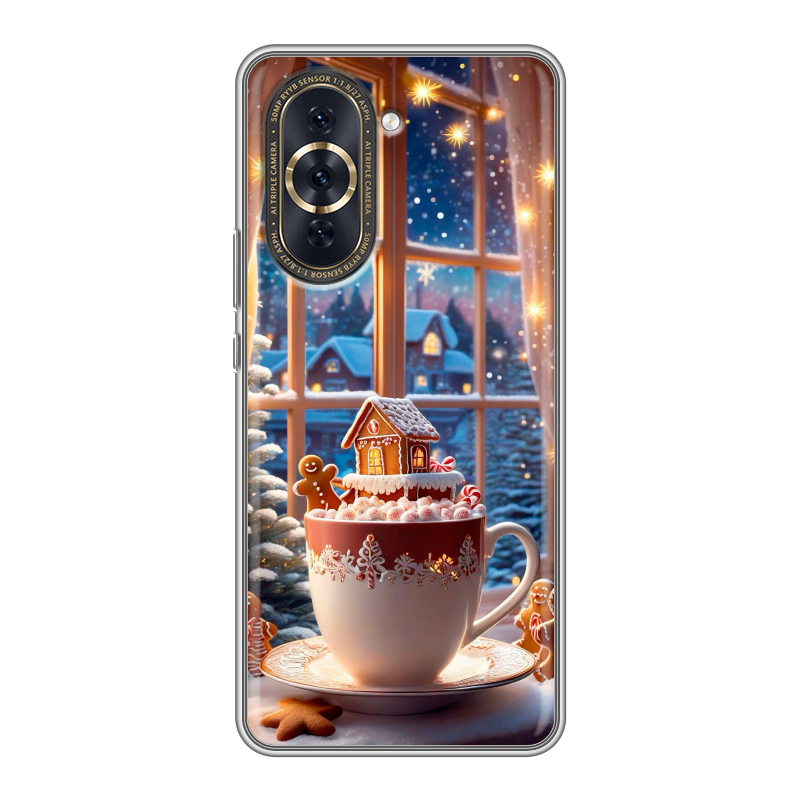 Силиконовый противоударный чехол на Huawei Nova 10 Pro с принтом Новый год Силиконовый противоударный чехол на Huawei Nova 10 Pro с принтом Новый год