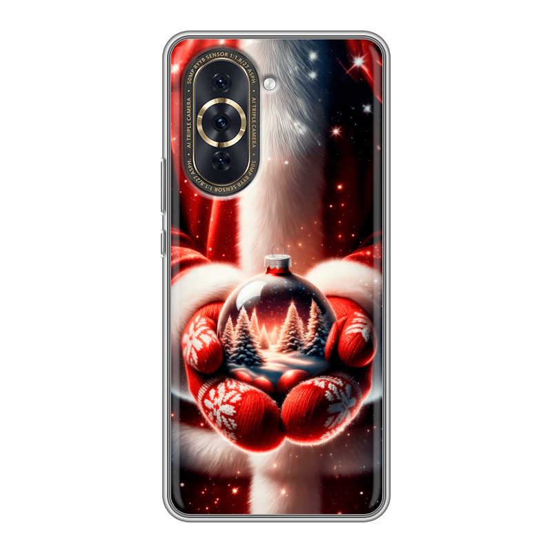Силиконовый противоударный чехол на Huawei Nova 10 Pro с принтом Новый год Силиконовый противоударный чехол на Huawei Nova 10 Pro с принтом Новый год