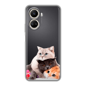 Силиконовый чехол на Huawei Nova 10 SE с принтом Кошки Силиконовый чехол на Huawei Nova 10 SE с принтом Кошки