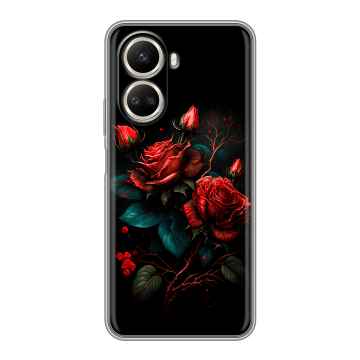 Силиконовый чехол на Huawei Nova 10 SE с принтом Розы красные Силиконовый чехол на Huawei Nova 10 SE с принтом Розы красные