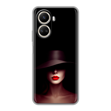 Силиконовый чехол на Huawei Nova 10 SE с принтом Девушка в шляпе